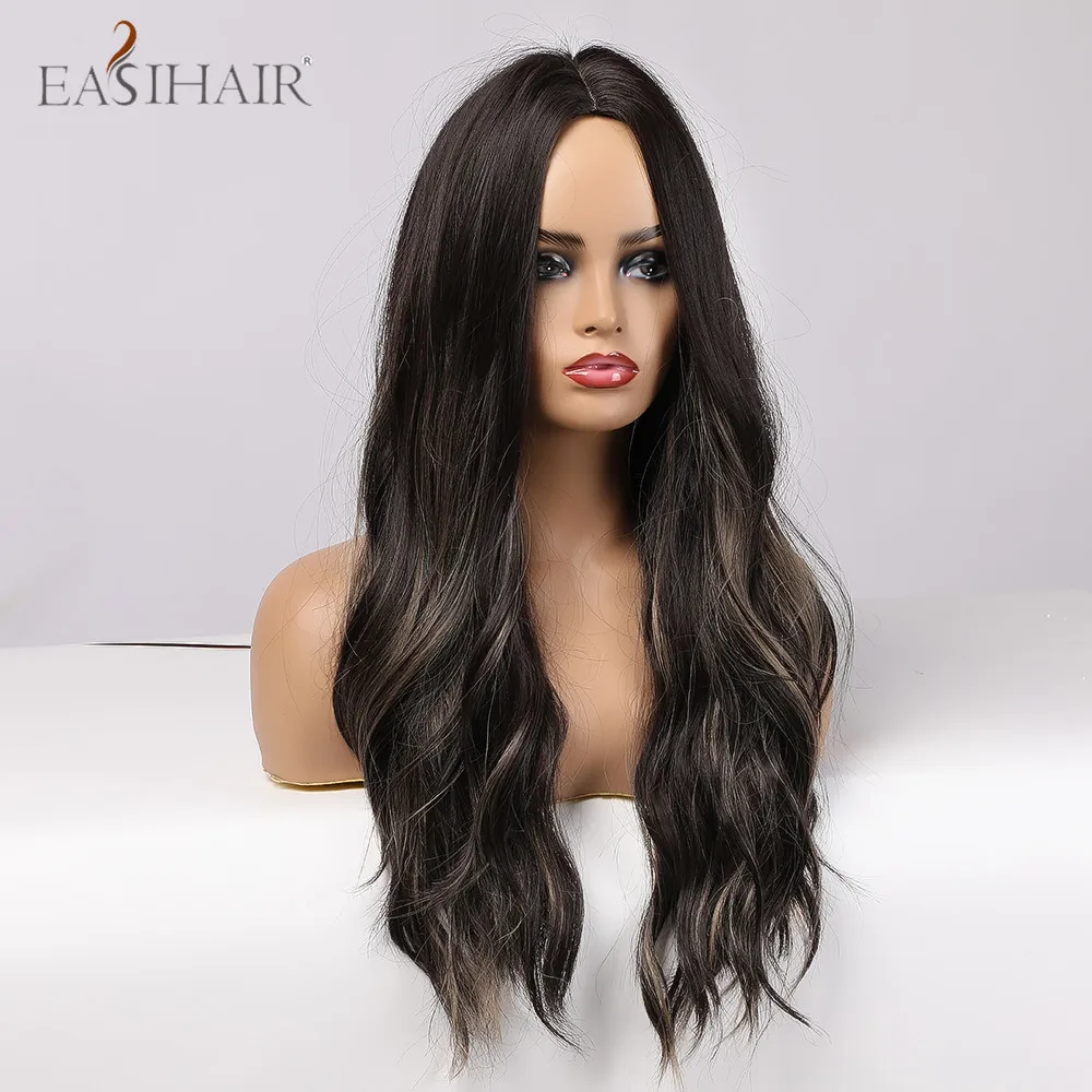 Длинные черные женские парики для косплея синтетические термостойкие