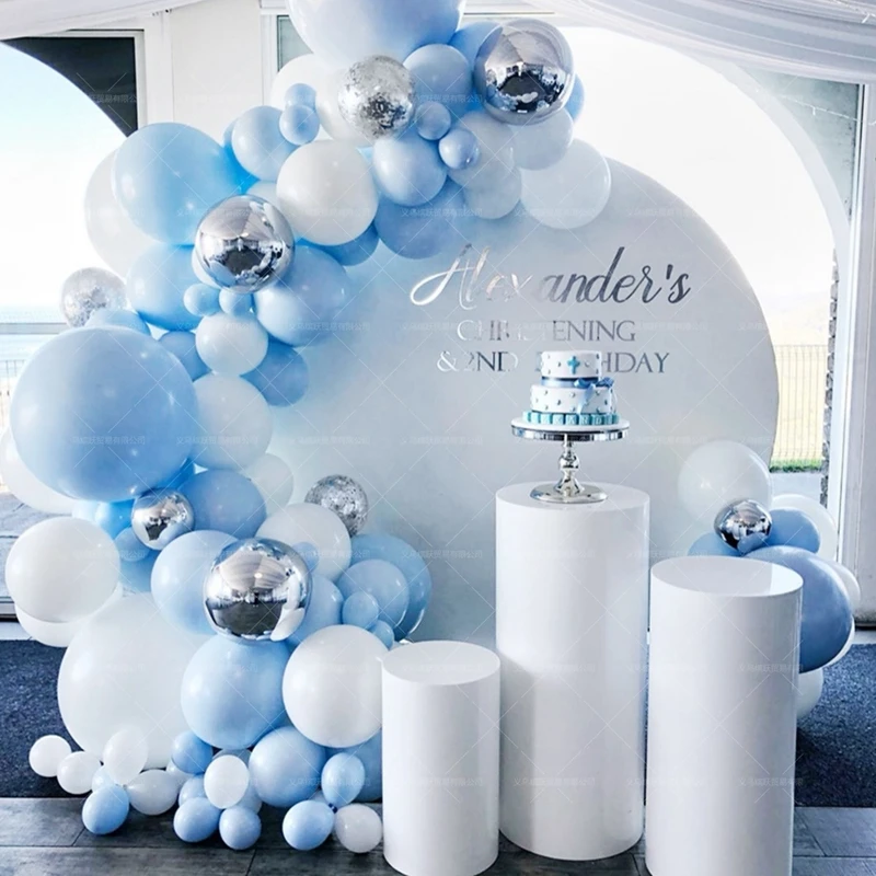 

350/191pcs Large Blue Balloons Garland for Baby Shower Balloon Baby First One Year Birthday Party Decor Kids Balloon