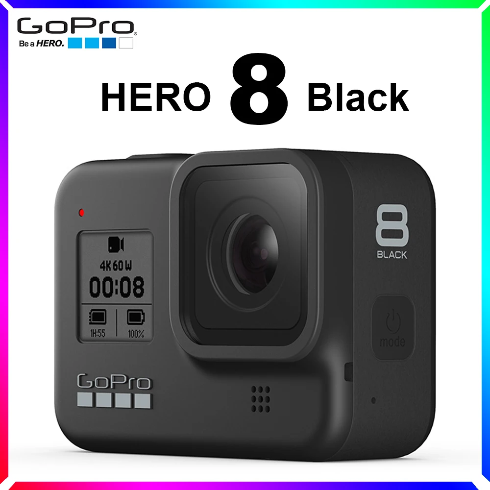 للبيع GoPro HERO 8 أسود مقاوم للماء عمل كاميرا تعمل باللمس 4K الترا HD فيديو 12MP صور 1080p بث مباشر الرياضة الاستقرار
