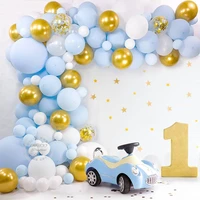 88pcs macaron blue balloon arch garland kit confetti pastel balloons for 1st birthday wedding decoration baby shower supplies