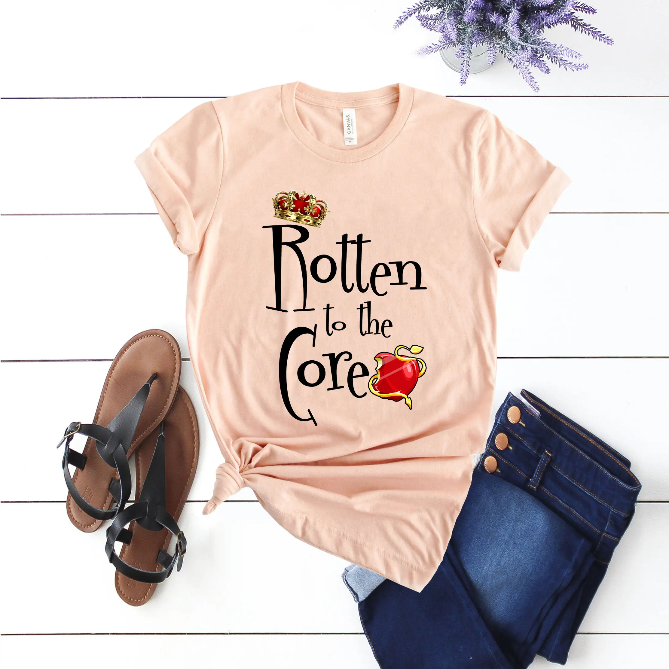 

Descendants Inspired Shirts Mal Evie Evil Queen T-shirt Cute Matching Tee Rotten To The Core Shirt