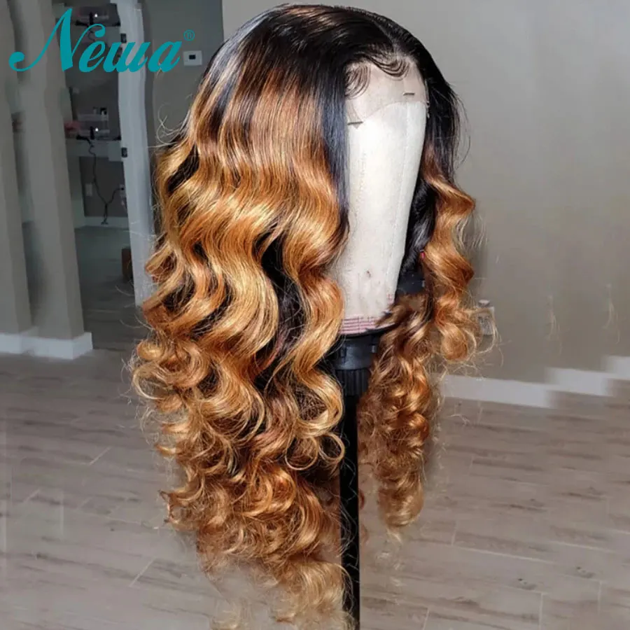 

Honey Blonde Lace Front Wigs Human Hair 13x6 Lace Frontal Wig Pre Plucked Brazilian Hair Ombre Wigs Transparent Lace Closure Wig