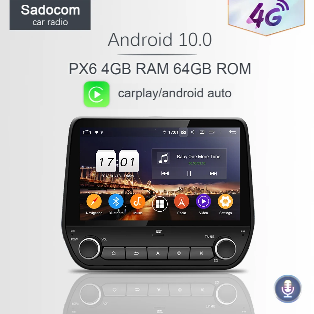 Автомагнитола PX6 9 дюймов DSP Android 10 0 5 дюйма 64 Гб ПЗУ 4 ОЗУ 6 ядер автомобильный DVD
