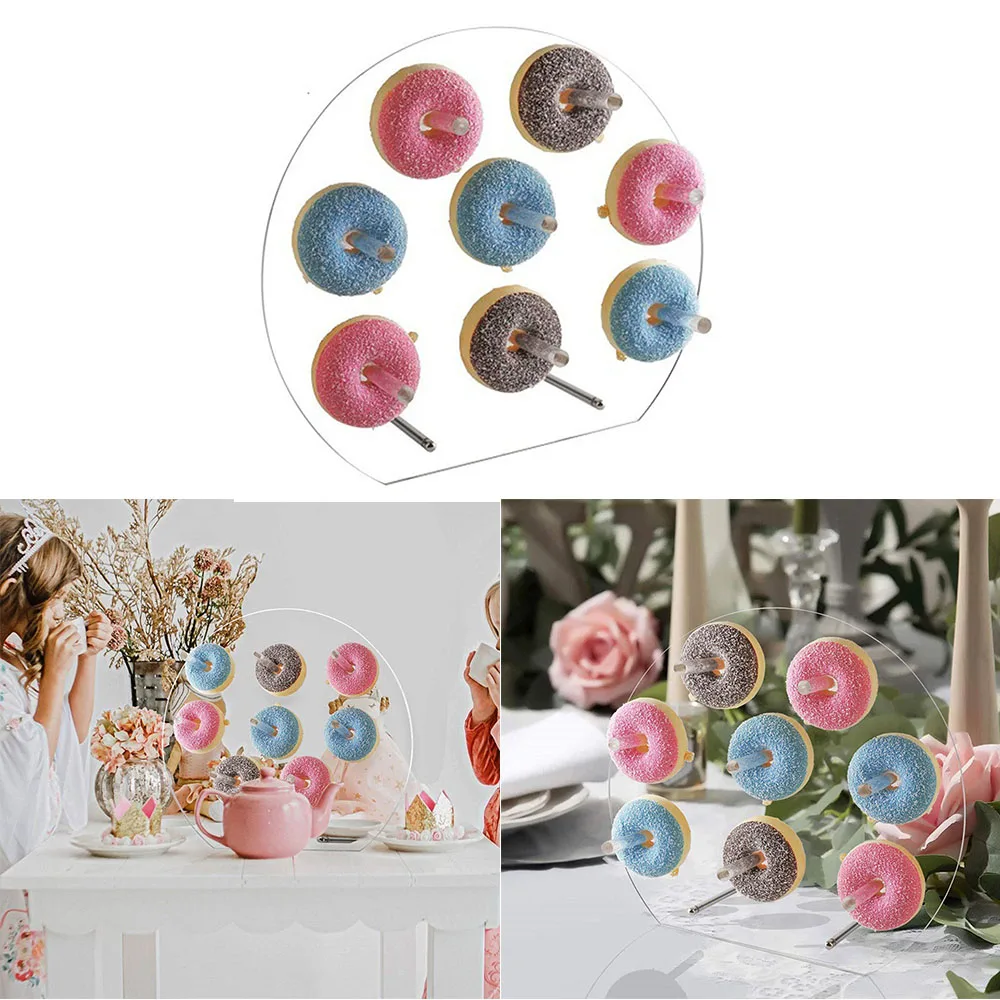 

Party Donut Holder Decoration Transparent Clear Holder Shop Semi-circular