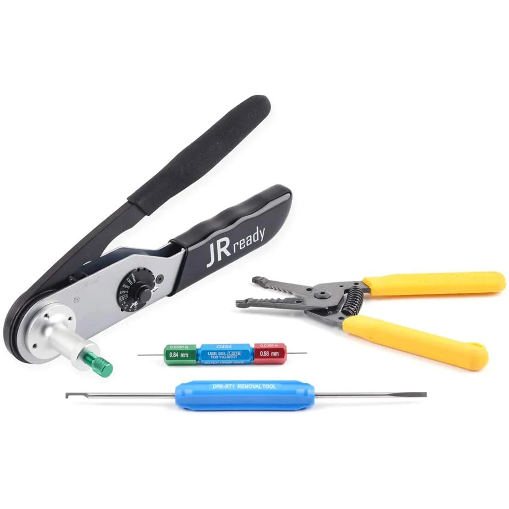 

JRready JST2109S Deutsch Crimp Tool Kit JRD-HDT-48 Crimper Work with DT,DTM,DTP Connector 12#, 16#, 20#