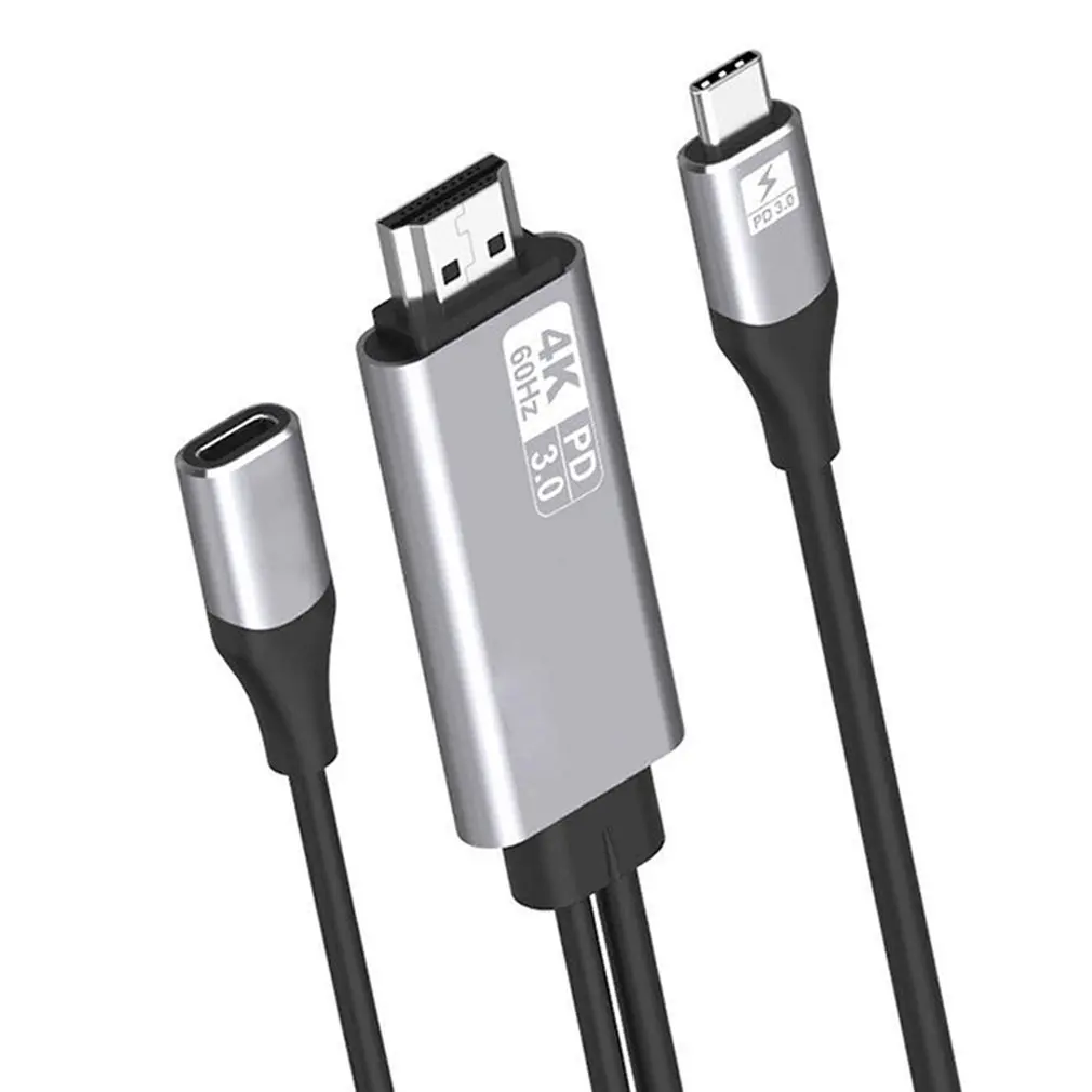 

Cable USB C To HDMI-compatible Cable With 65W PD Charging Port High Definition Resist Corrosion Stable Signal