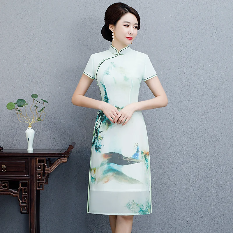 Традиционная одежда Вьетнам aodai qipao платье для женщин Вьетнам традиционная одежда ao dai Вьетнам - Цвет: color1