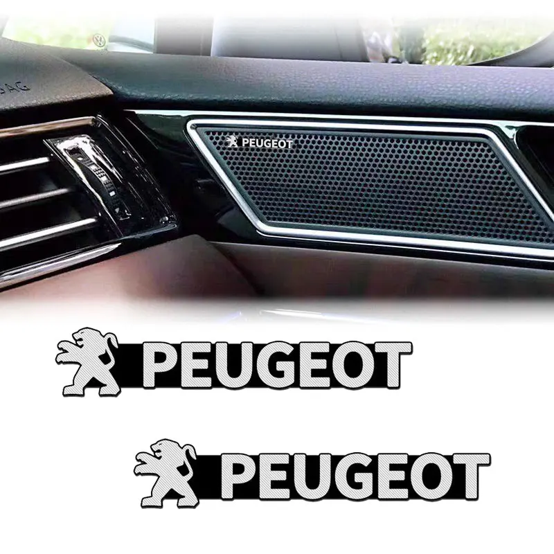 

2pcs Mini door audio sticker car accessories decorative label for Peugeot 206 208 308 307 207 3008 2008 407 508 408 rcz rifter