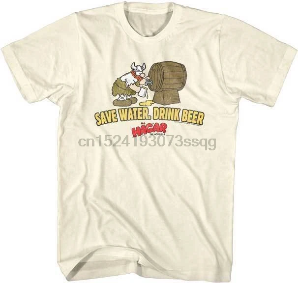 Hagar The Horrible Save Water Drink Beer 1970s комикс стрип футболка для взрослых| |