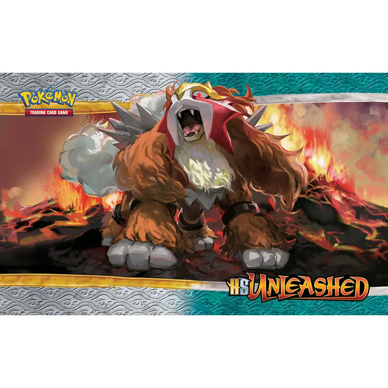 

Bandai Pokemon Playmat Mat Pad for Kids Pyroar TCG HS Unleashed Card Board Game Acessories Antislip Soft Toys