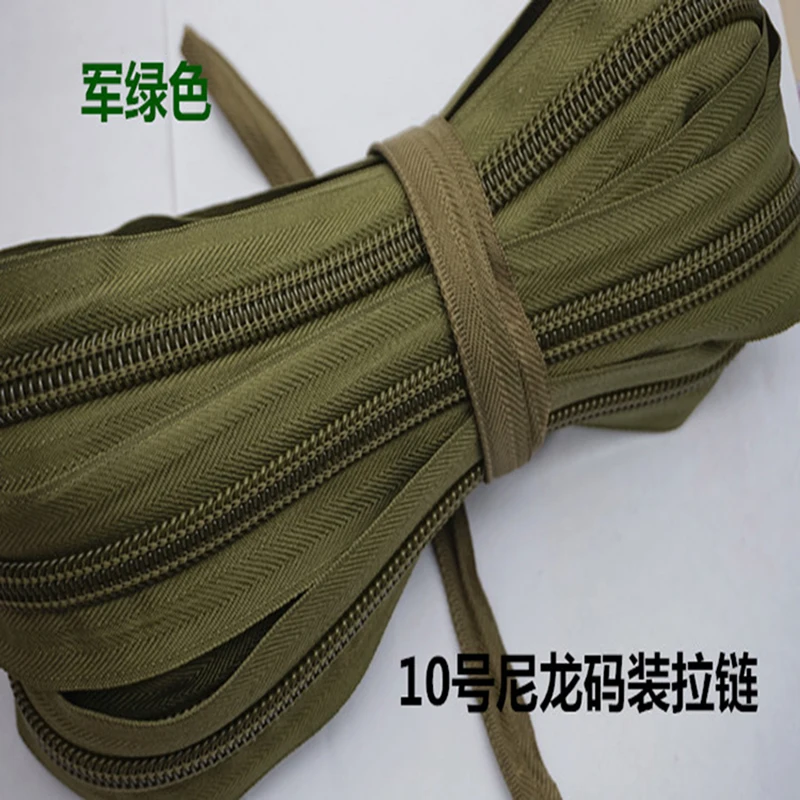 Большие 10 # нейлоновые молнии 3 м и двойные слайдеры красные черные армейские