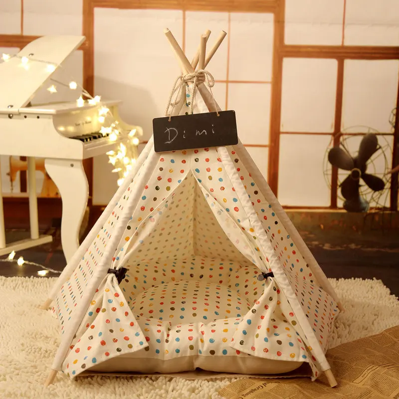 Новинка 2020 цветные палатки в горошек для собак моющаяся палатка щенков и кошек