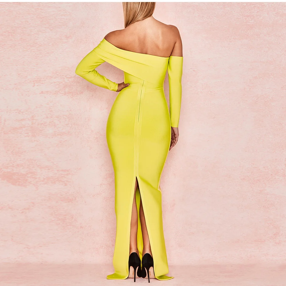 Женское платье макси с открытыми плечами и вырезом лодочкой женское облегающее