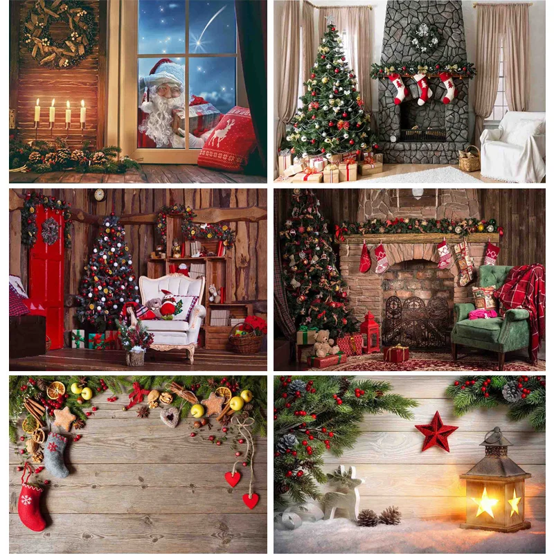 

SHUOZHIKE Vinyl Custom Christmas Day Photography Backdrops Prop Christmas Tree Festival Theme Photo Studio Background NY2-01