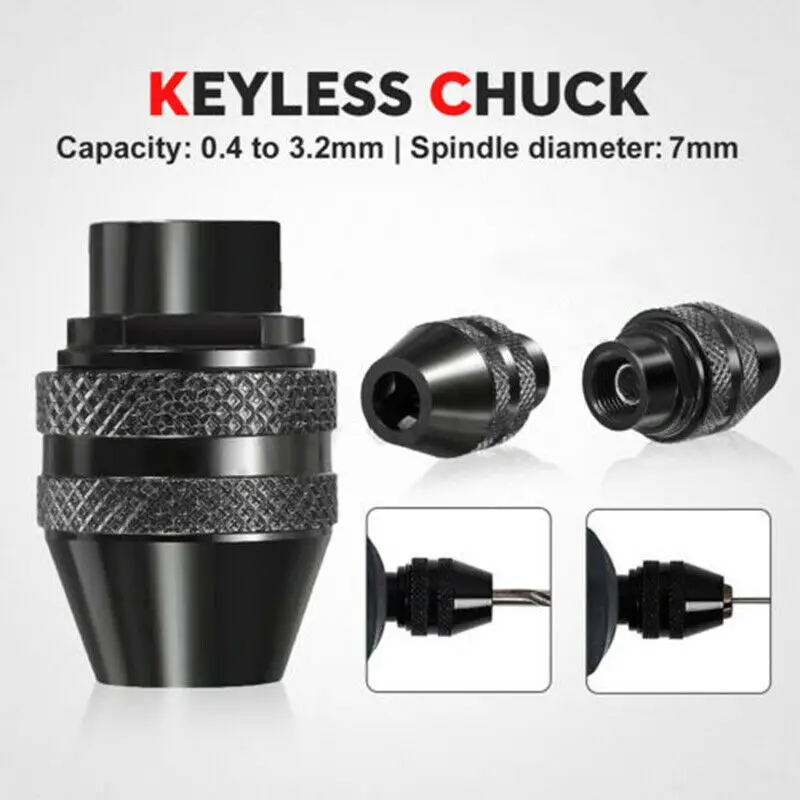 

Quick Change Adapter For Rotary Accessories Tool 7MM 1X 0.4-3.2mm Black