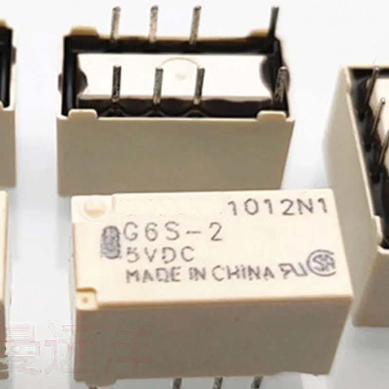 

5PCS/LOT Electromechanical Relay DPDT G6S-2 5VDC 8 Pins Through Hole