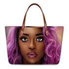 Дамские сумочки HYCOOL, модная художественная Повседневная пляжная женская сумка-тоут в Африканском, фиолетовом, черном цвете, с принтом для девушек, на лето