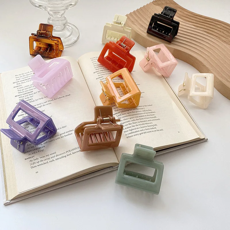 

Новые корейские акриловые заколки для волос из ацетата, модные ретро прямоугольные заколки для волос, зажим-краб для женщин и девушек, аксес...