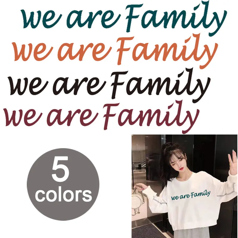 

Letters iron on patches for clothes offspring family team applique iron stickers diy transfert thermocollants t-shirt parches