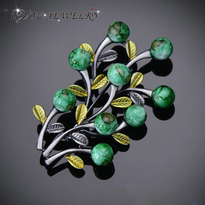 Женская Винтажная брошь подвеска с натуральным камнем|Броши| |