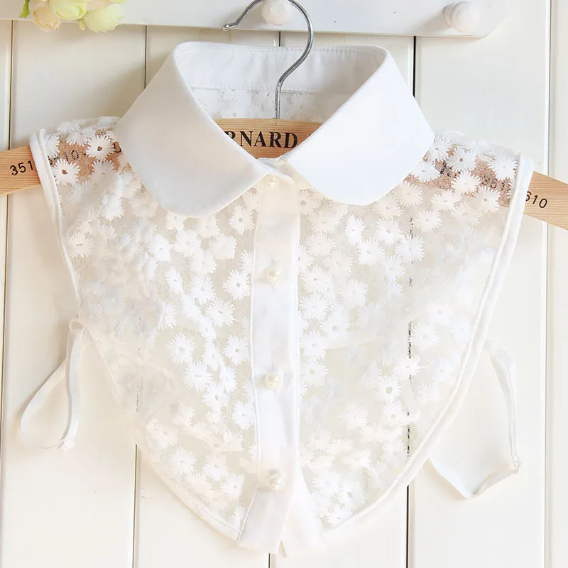 

Fashion Lace Flower Embroidery Fake Collar for Women Shirt Detachable Collar Lapel Blouse Top Women Clothes Sweater Jewelry