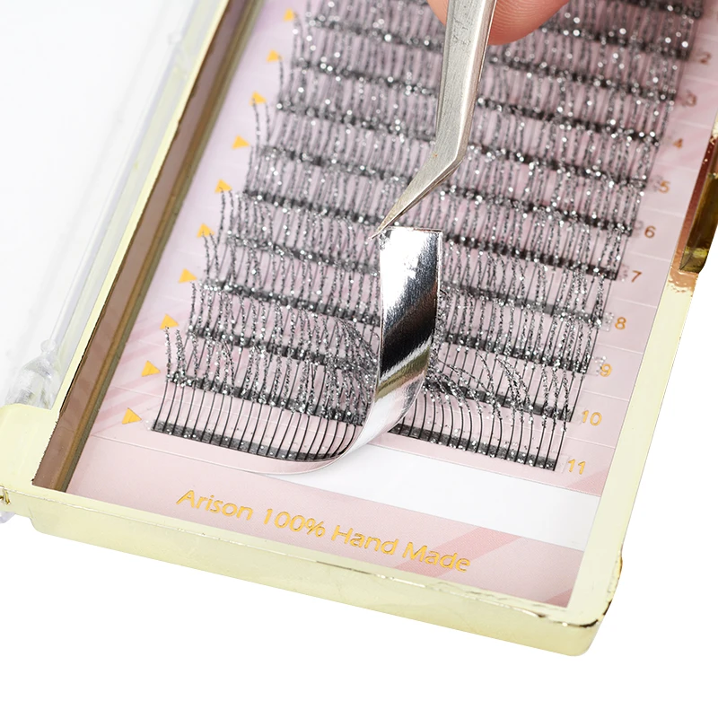 12 Strips Mix Colors Fashion Glitter Eyelash Extensions C Curl 0.15mm Shiny Colorful False Eyelash Individual lashes For Makeup