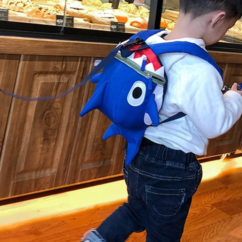 Новый 3D мультфильм Акула ребенка малыша анти потерянный поводок ремень ходунки