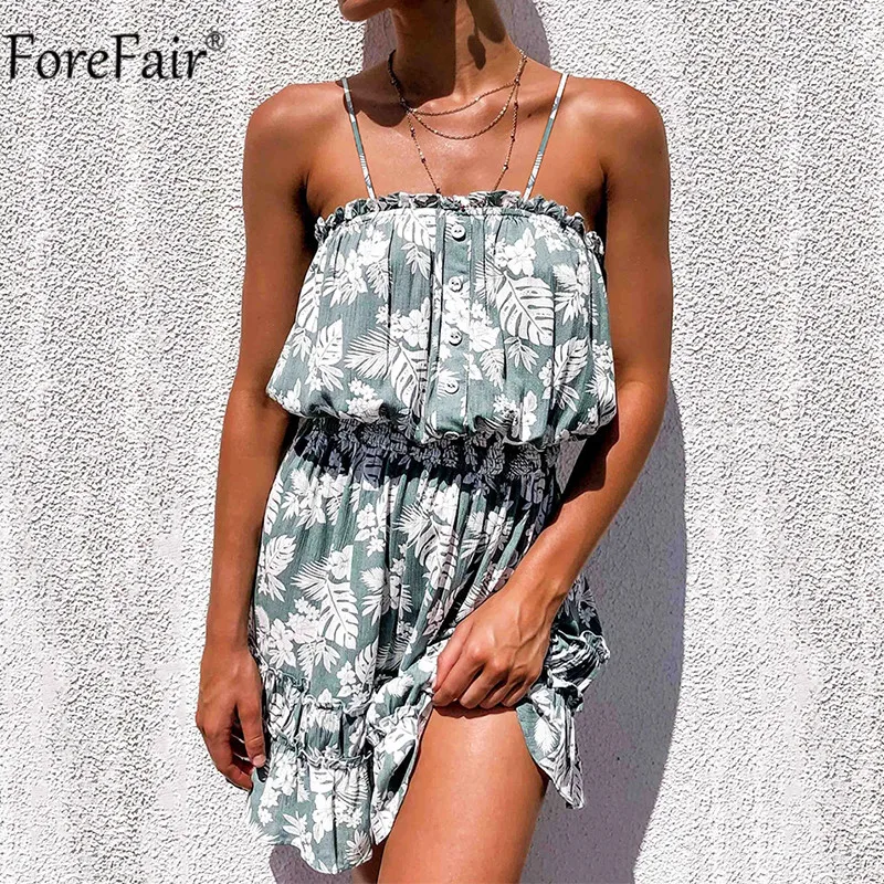Платье Forefair женское с открытыми плечами и цветочным принтом Пляжное