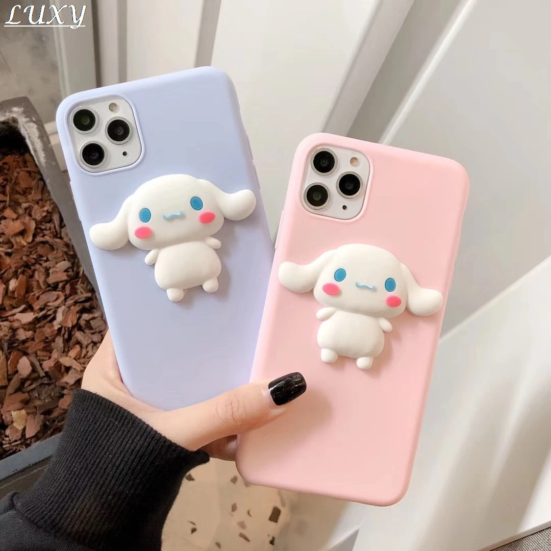 Милый мультяшный детский силиконовый 3D чехол Cinnamoroll для телефона iPhone 6 6s 7 8 Plus 11 Pro X