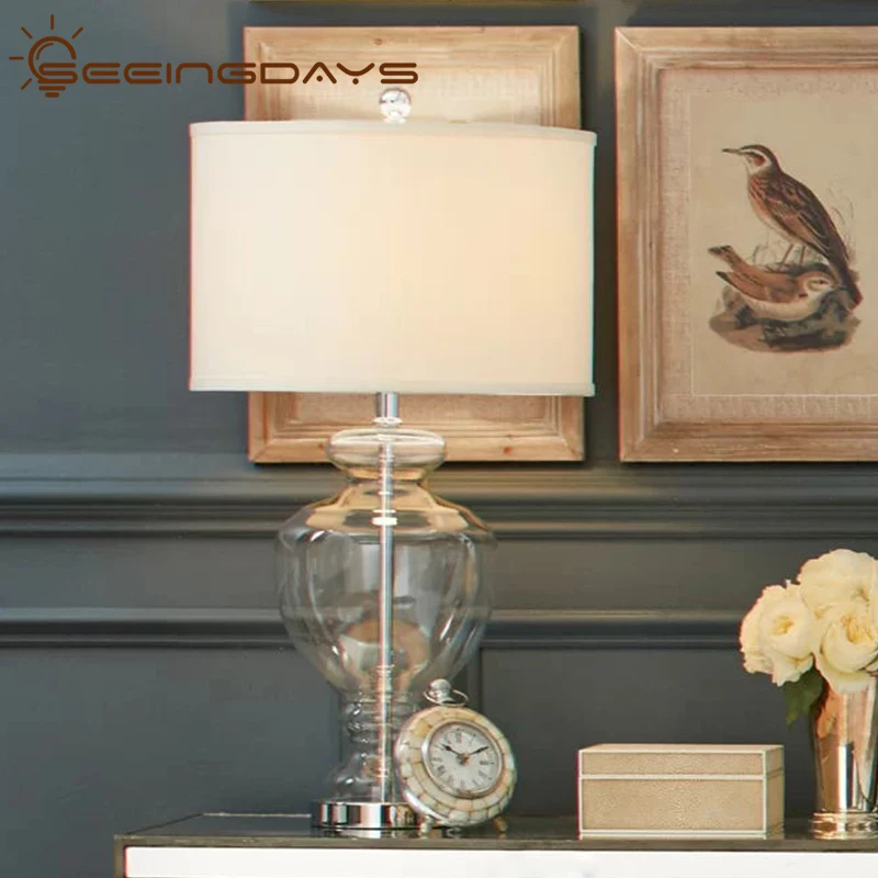 Простой Современный Американский стол из прозрачного стекла светильник для