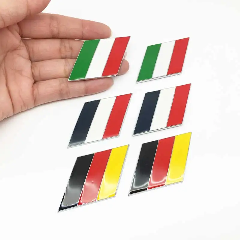 2 шт./пара 3D металлические наклейки для автомобиля Германия Италия Франция флаги