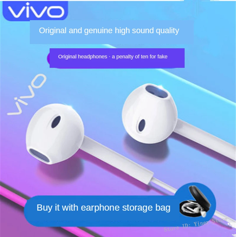 

Vivo XE680 оригинальные наушники Проводная белая in-ear гарнитуры независимых отверстие настройки звука удобны при носке; Обувь с одним из основных линии управления