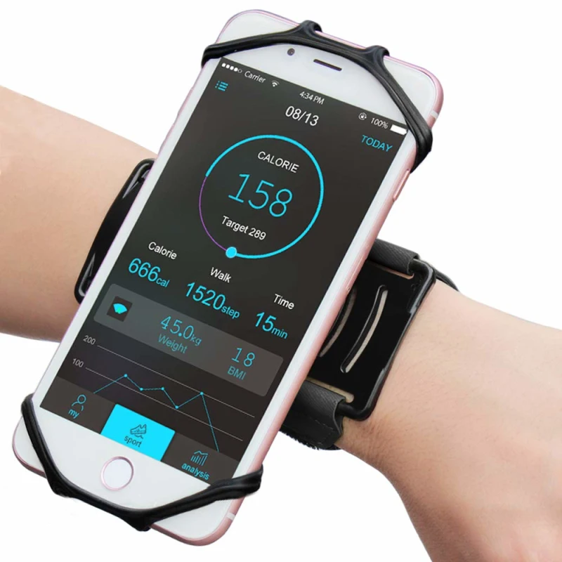 outdoor 180° mobile phone running phone bag wristband belt jogging cycling gym arm band holder wrist strap bracket stand support free global ship