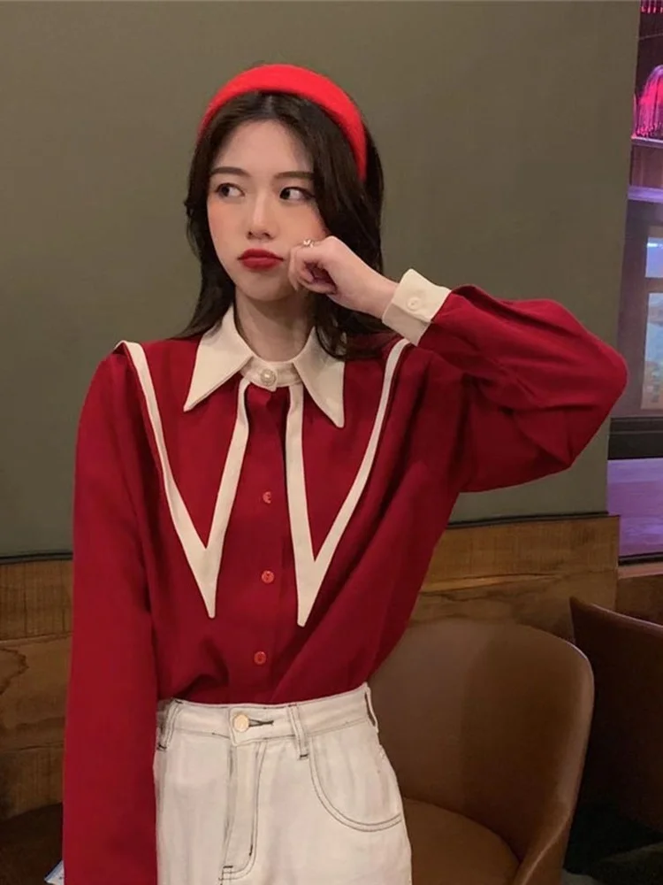 Детская рубашка с воротником новинка 2021 в студенческом стиле дизайнерский