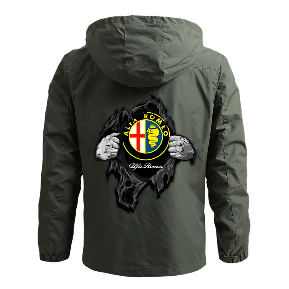 

2021 Alfa Romeo Logo New Zipper Hooded Style Custom Print ClassicMen Warm Cardigan Jacket Hoodie Coat Male Sweatshirts