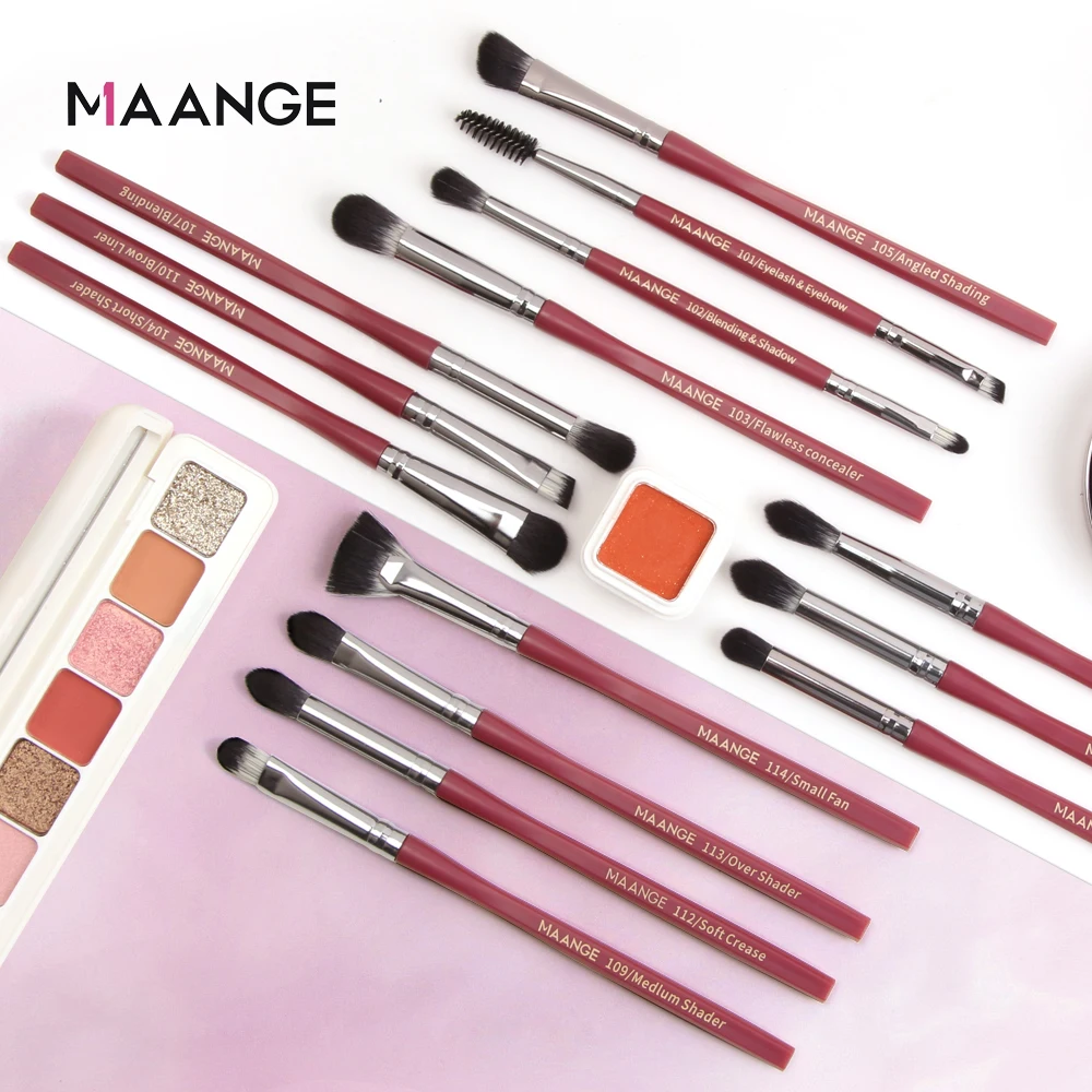 

MAANGE 14 шт набор кисточек для макияжа Профессиональная пудра Кисть для растушевки консилера, для бровей, теней кисть, косметические инструмен...