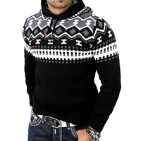 2020 knitted mens sweater shirt long sleeved hooded pullover sweater mens autumn and winter plus size sweater men