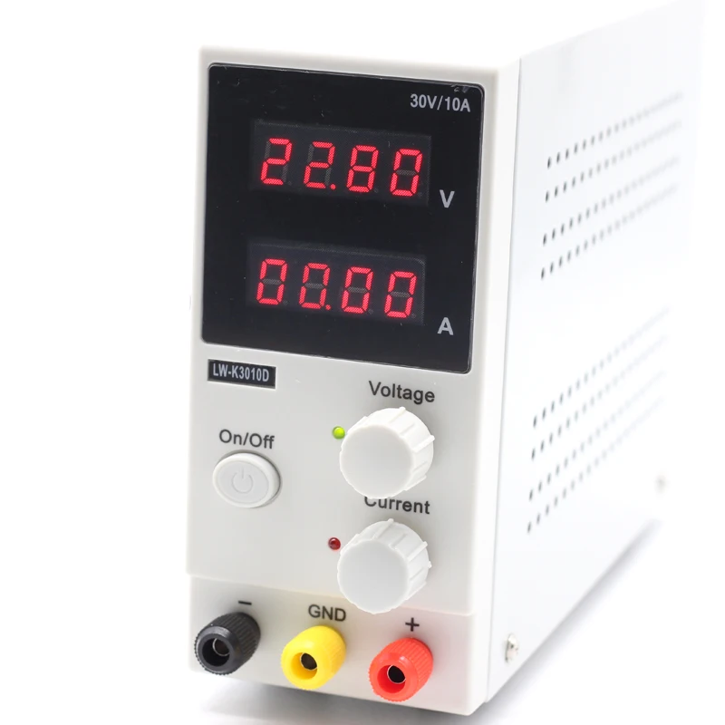 4 насадки мини Регулируемый цифровой источник питания постоянного тока 30V 10A
