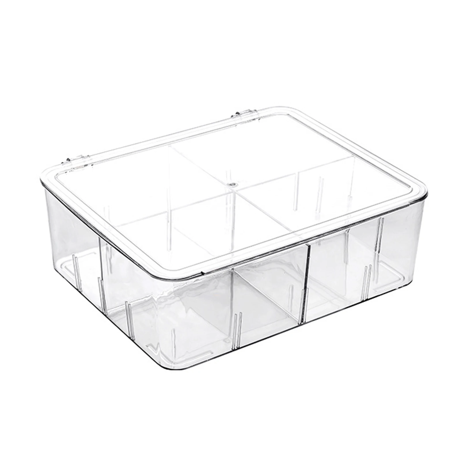 

Multi-function Storage Box Fridge Food Storage Box Container With Lid And Adjustable Divider Plastic Frozen Storage Box