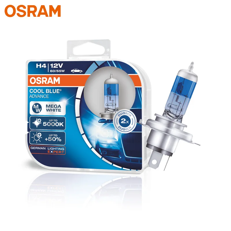 OSRAM H4 9003 HB2 62193CBA Галогеновый холодный синий Advance 12 в 60/55 Вт автомобильный