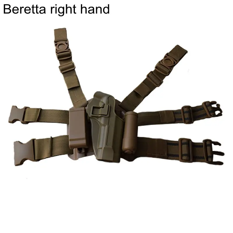 Beretta tan right Тактическая кобура Glock 17 19 Beretta 92 ножная кобура военный пистолет кобура для ног левая рука принадлежности для пистолета Глок кобура для стрельбы из пистолета - Цвет: Beretta tan right