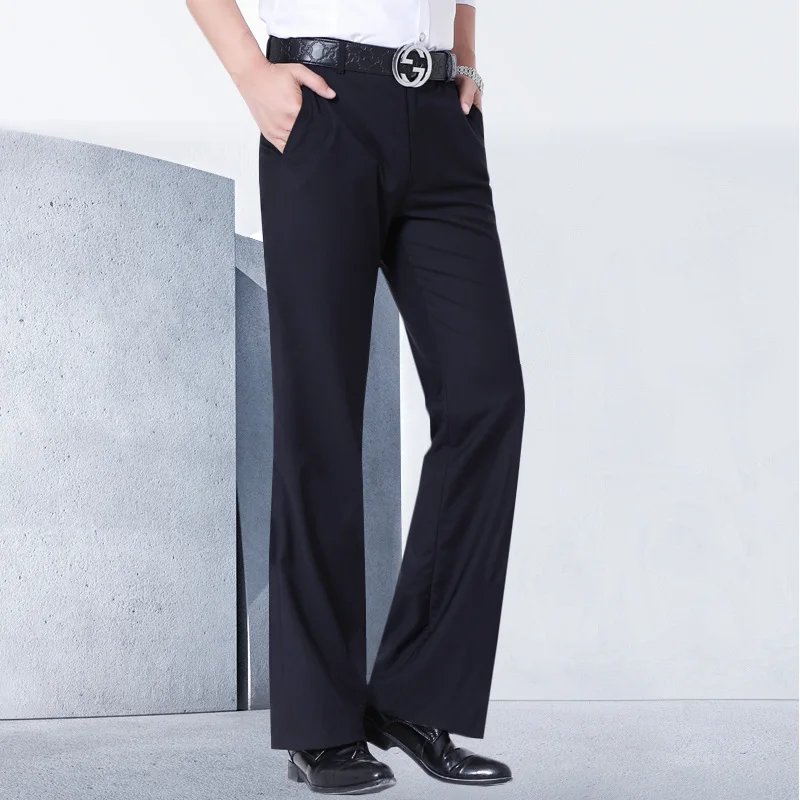 

Брюки-клеш мужские эластичные, с широкими штанинами, 2021