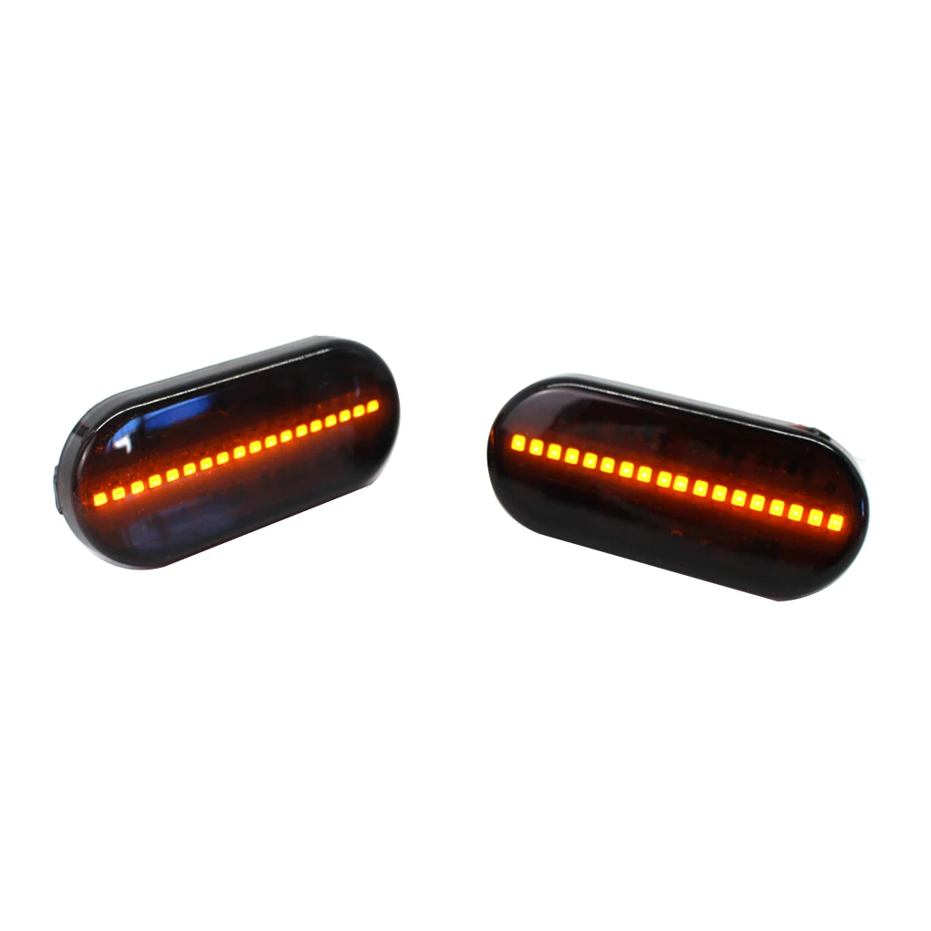 

Replacement For Golf MK41 Pair Car Side Marker Light Left Right Smoked LED Dynamic Flowing Lamps 1J0949117