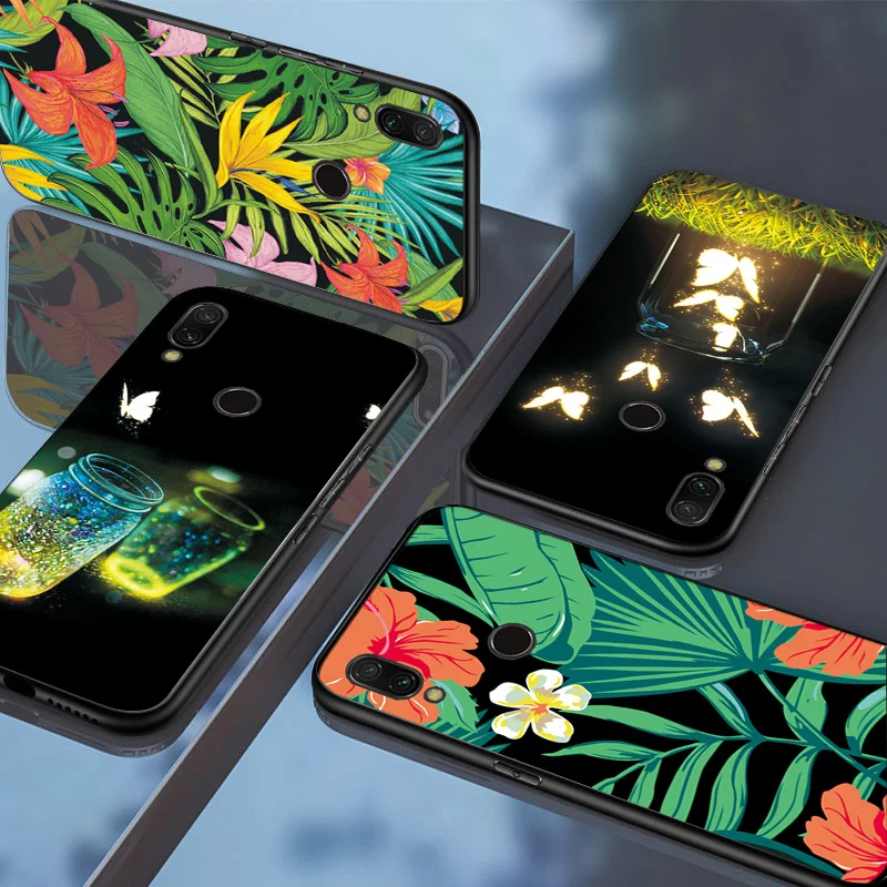 Для Xiaomi Redmi 7 Чехол для Mi 9T Pro Mi8 Mi9 SE Bling Butterfly Black TPU Flower Case MiA1 A2 Lite Mi5X Mi6X|Бамперы| |
