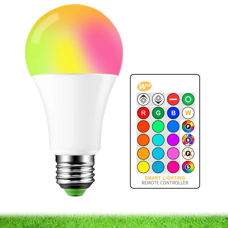 E27 B22 3W 5W 10W 16 Цвета волшебный RGB светодиодный лампы AC85 265V + умный светильник лампа с