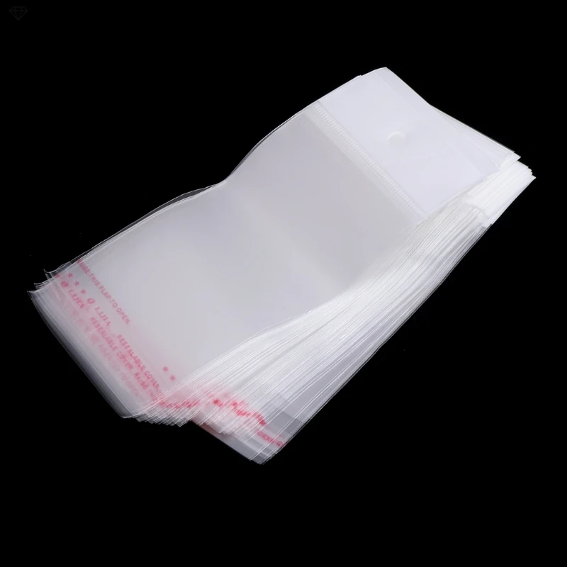

100 шт./компл. пластиковый упаковочный пакет прозрачный самоклеящийся Ювелирная пломба 7x13 см