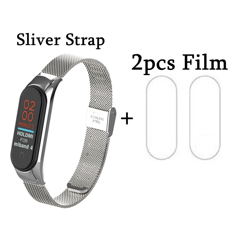 Buckle Metal 08 OLLIVAN mi Band 4 металлический ремешок с пряжкой для Xiaomi mi Band 4 3 браслет mi band 4 Band 4 аксессуары Магнитный браслет с пленкой - Цвет: Buckle Metal 08