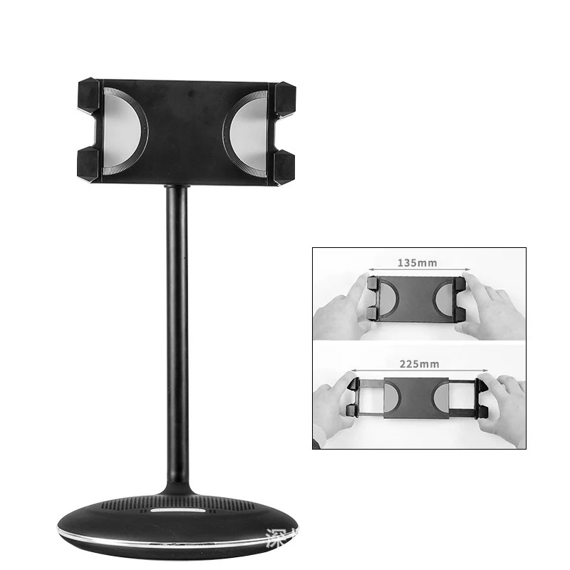 

Tablet PC Stand with Bluetooth Speaker, Bluetooth Remote Control, Mobile Phone Stand for iPad iPhone Kindle and More