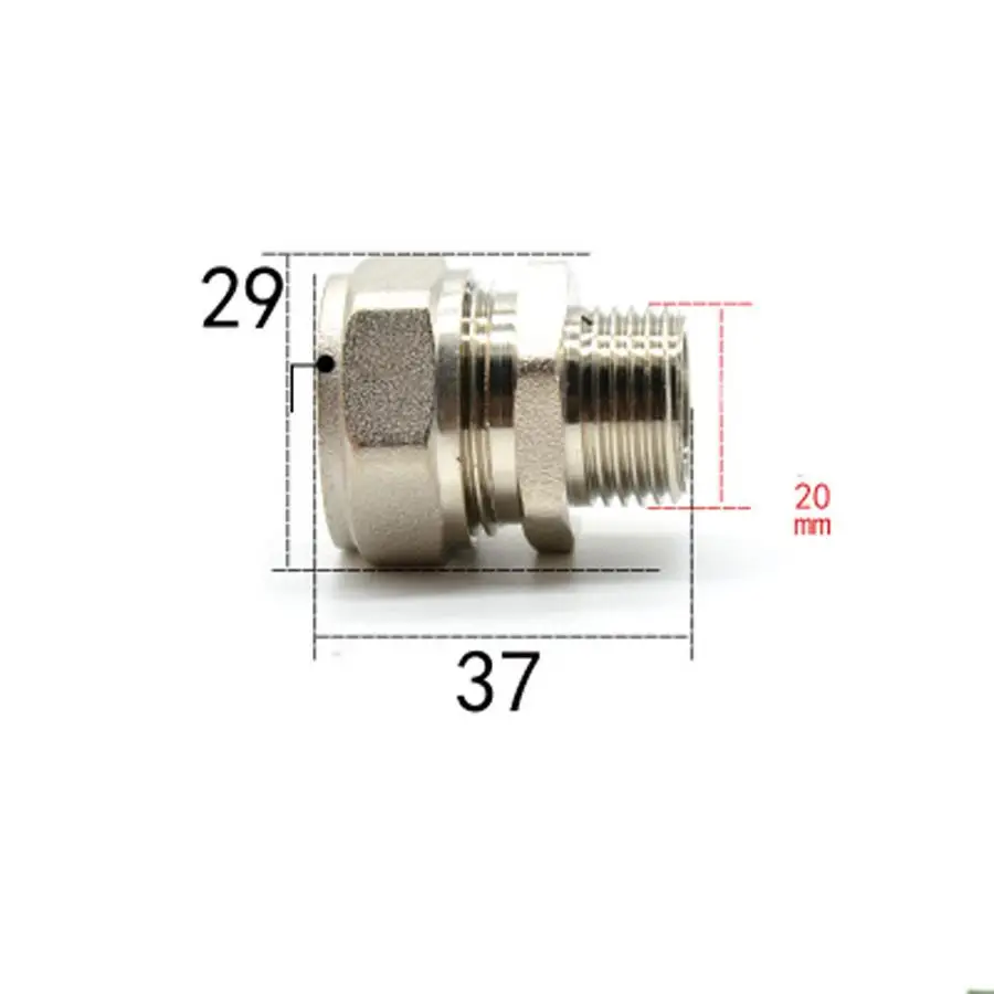 16/20 мм ID/OD PEX AL трубки x 1/2 &quotBSPP Мужской Никель покрытием латунный фитинг для трубы