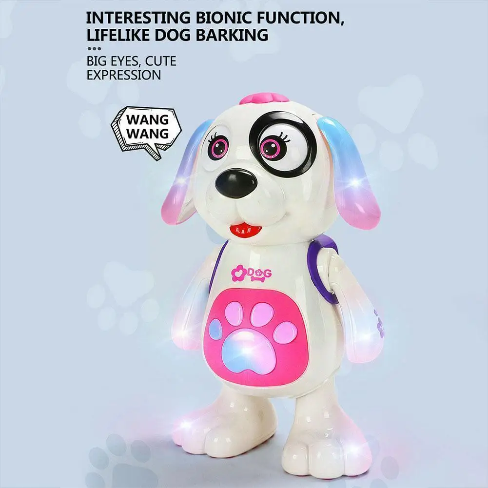 

English Packaging Electric Toy Dog Music Light Can And Vibrato Children's Walk Dance Dog Robot A2n0